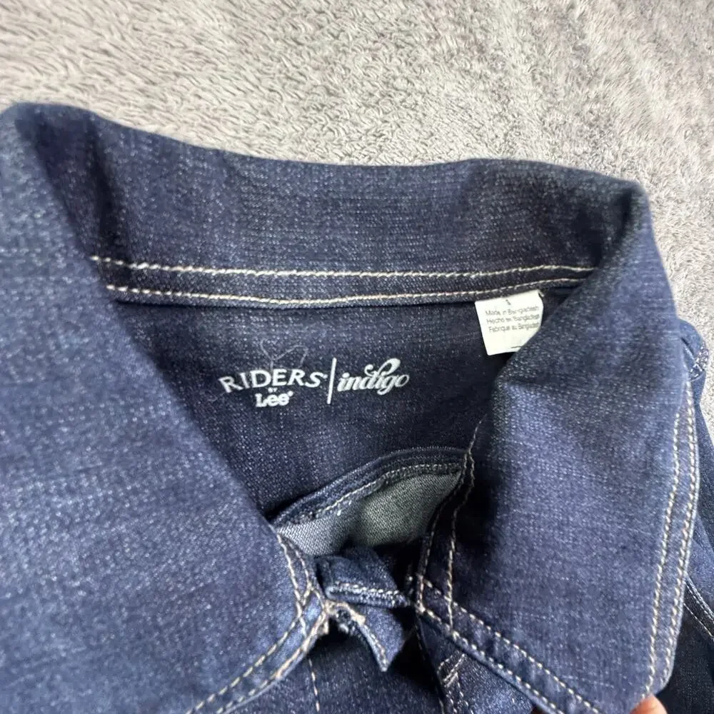 Riders by Lee Indigo Women's Denim Jacket Stretch S Button Cowgirl Western - Picture 2 of 5